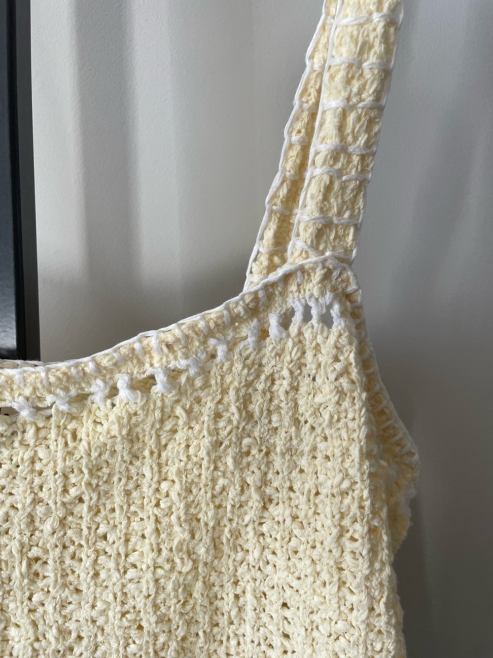 NEW Little Moon Bryony Boho Knit Crochet Cropped Tank Top Yellow Brown - Picture 6 of 7